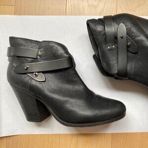 Rag & Bone black leather size 10 ankle booties